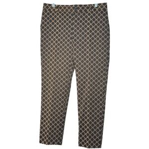 Banana Republic Camden Pant Geometric Print‎ Straight Leg Tan Black Chic Party 8